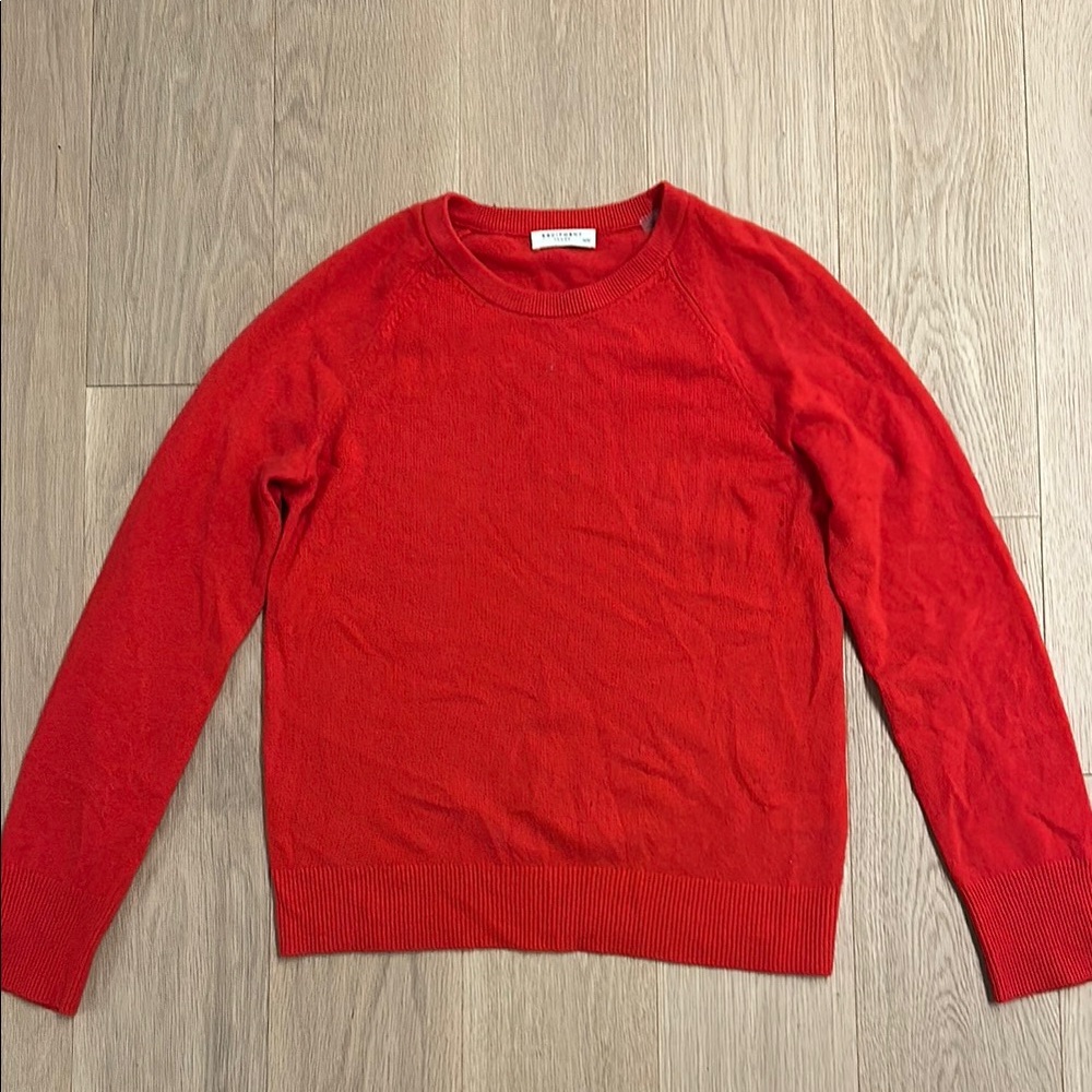 Equipment Red Crew Neck Sweater Vibrant Knit